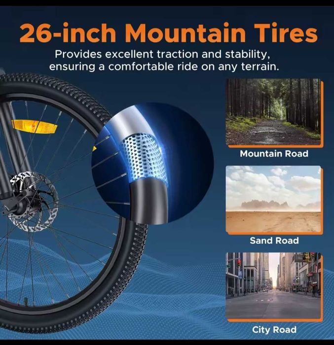 Rower elektryczny gorski miejski 250w nowy.