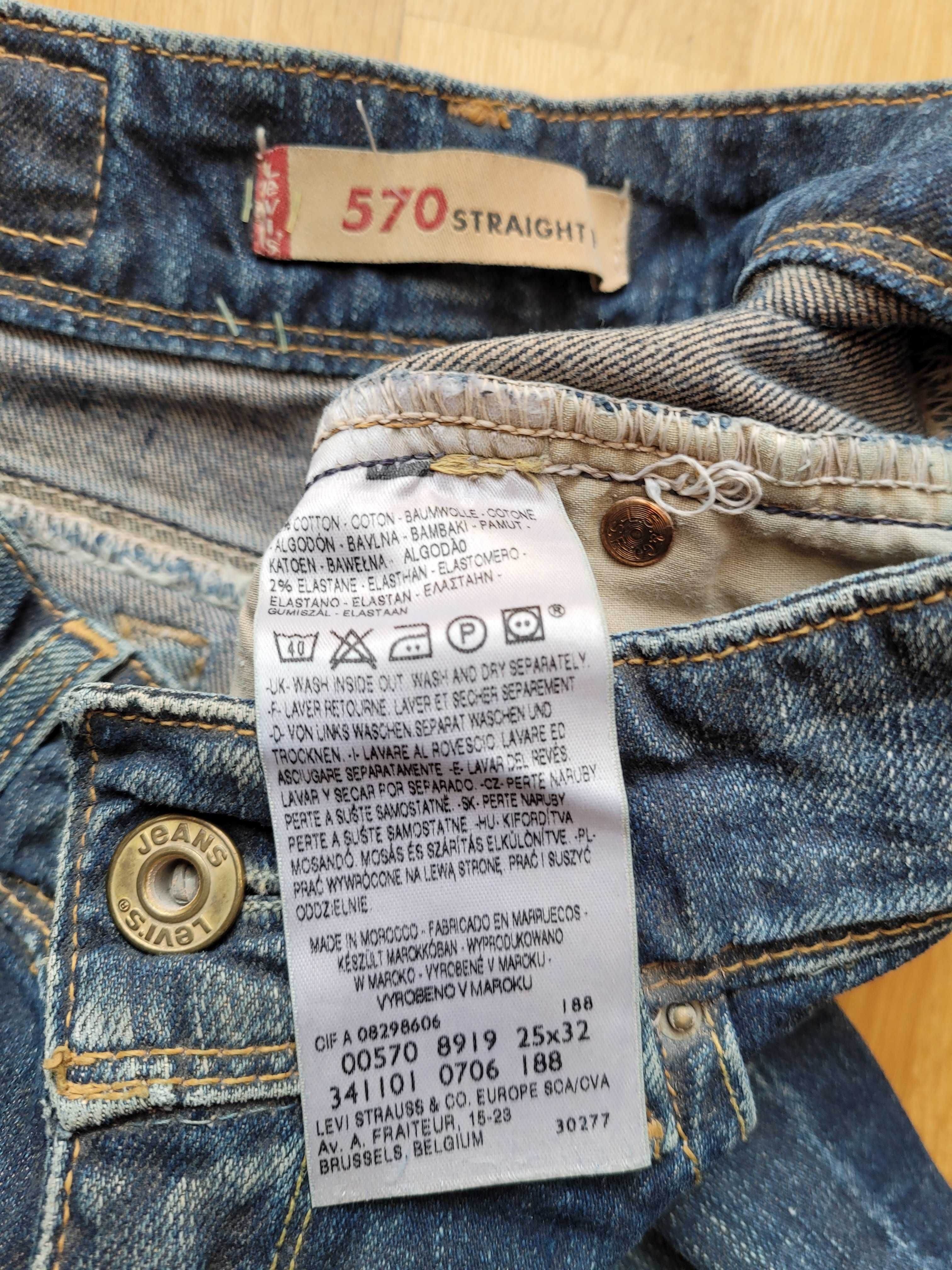 LEVI'S 570 spodnie jeans dzwony XS