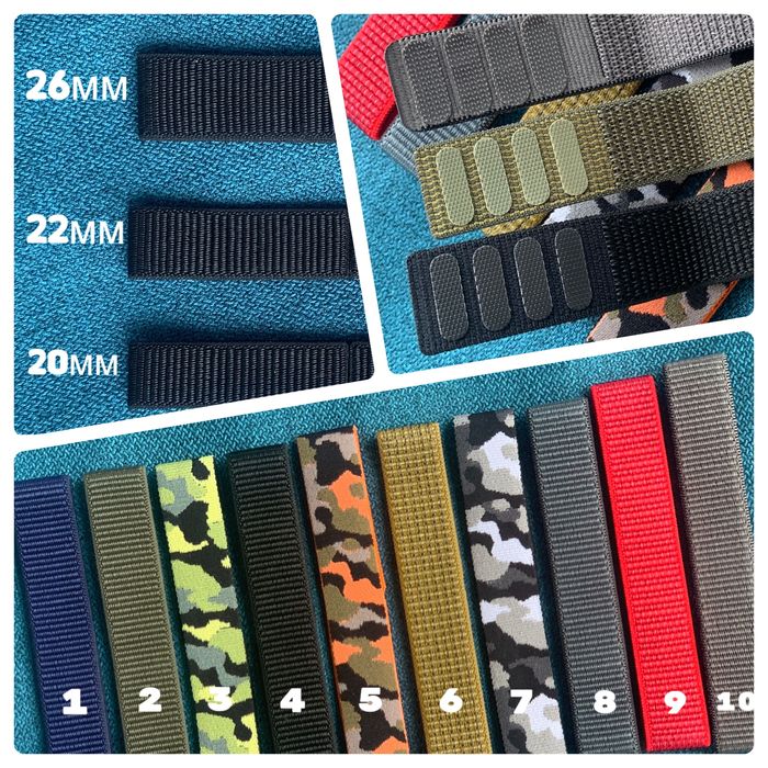 Нейлонові ремінці до годинників Garmin, Samsung 20мм / 22мм / 26мм