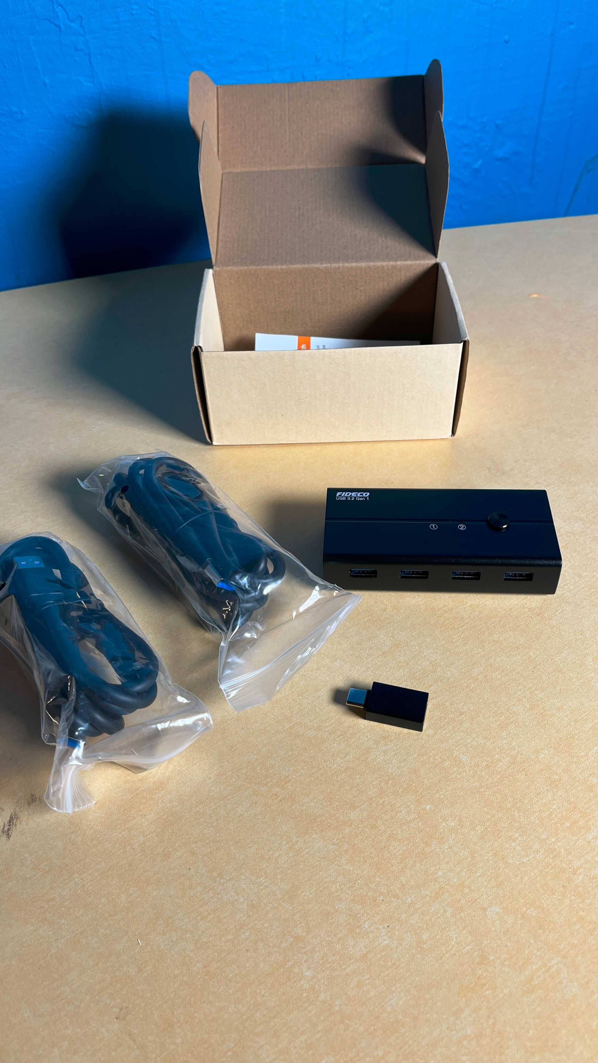 Selektor Przełączników USB, aluminiowy USB 3.2 Gen 1  5Gbps FIDECO