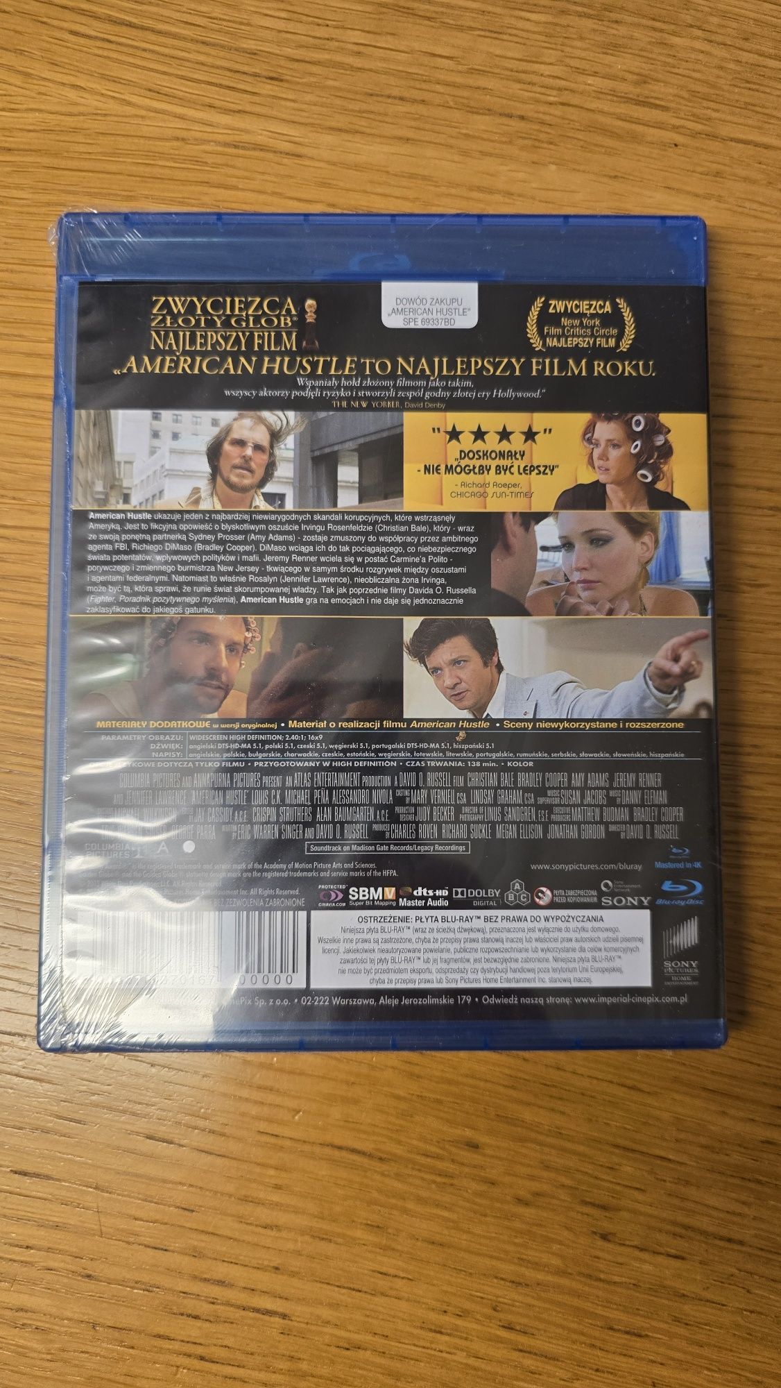American Hustle blu-ray wersja polska folia