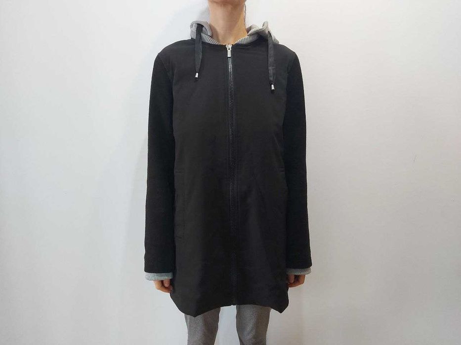 Troll damska długa kurtka czarna z odpinanym kapturem rozmiar - S