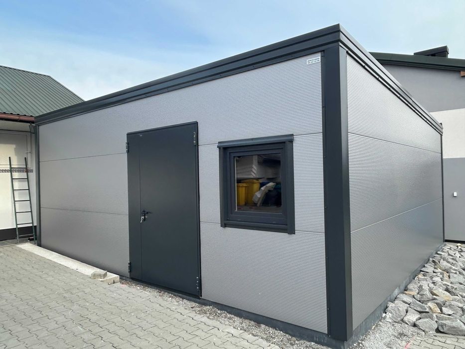 Garaż budynek domek  warsztat ocieplany z płyt warstwowych carport