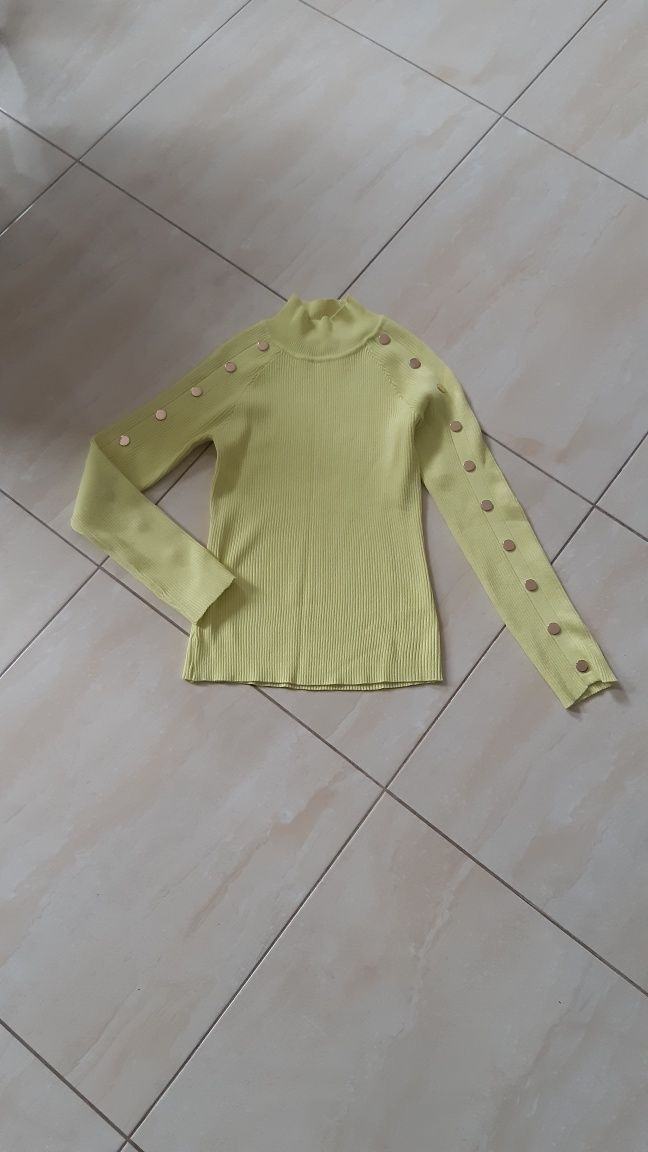 Nowa bluzka półgolf sweterek żółty neonowy S Drole de copine