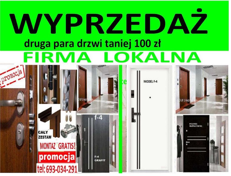 Drzwi ZEWNĘTRZNE antywłamaniowe, WEJŚCIOWE z MONTAZEM gratis