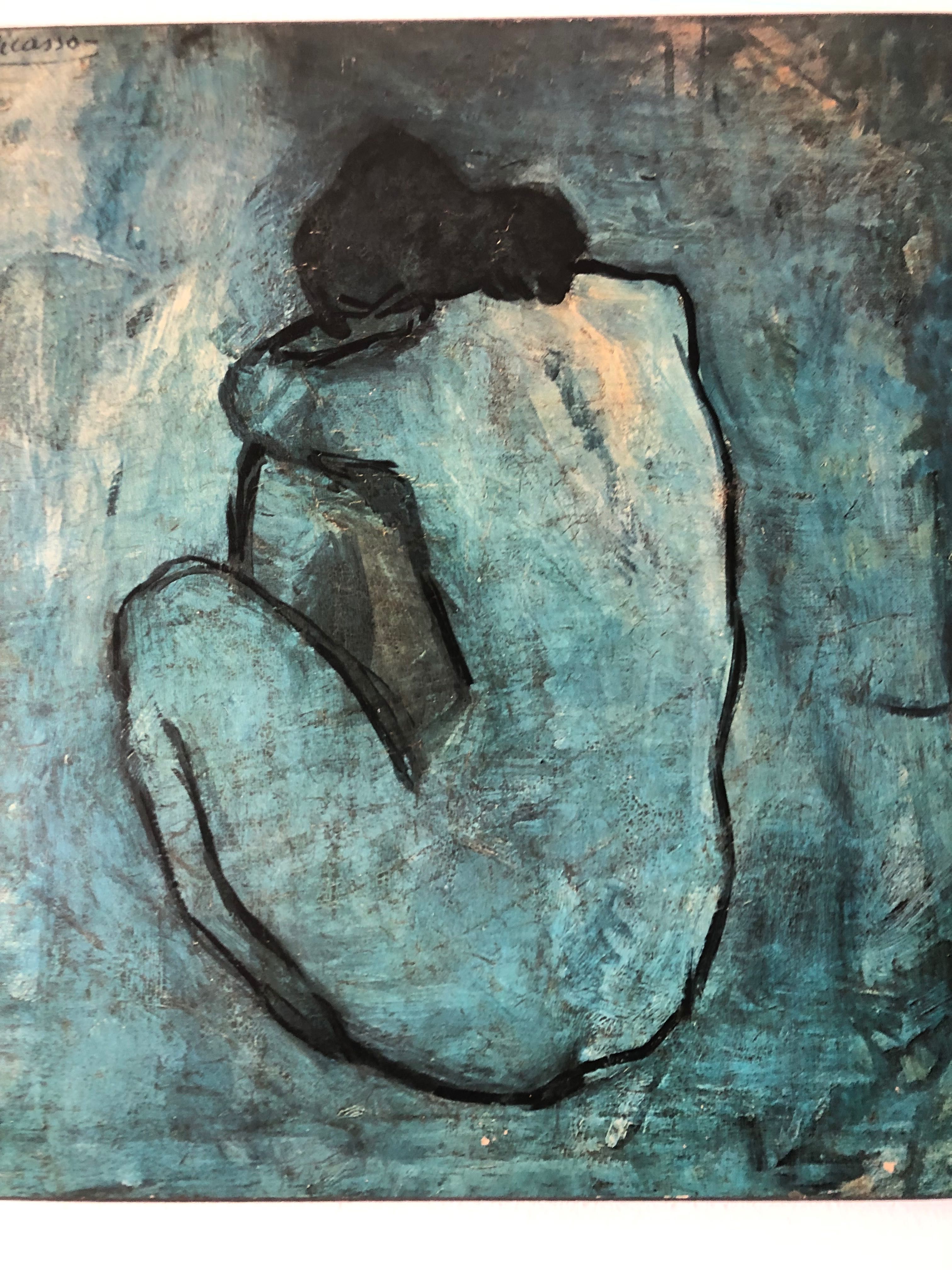 Quadro com replica Picasso Periodo Azul - 29 x 26 cm