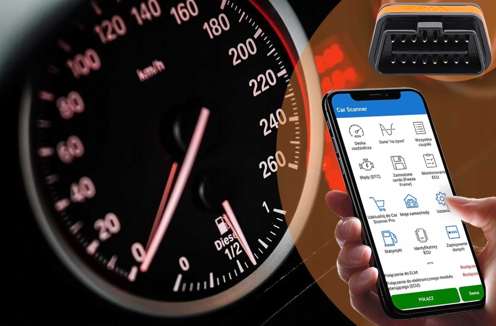 Interfejs Diagnostyczny ELM327 iCar2 GERMANOBD OBD2 adapter przejściów
