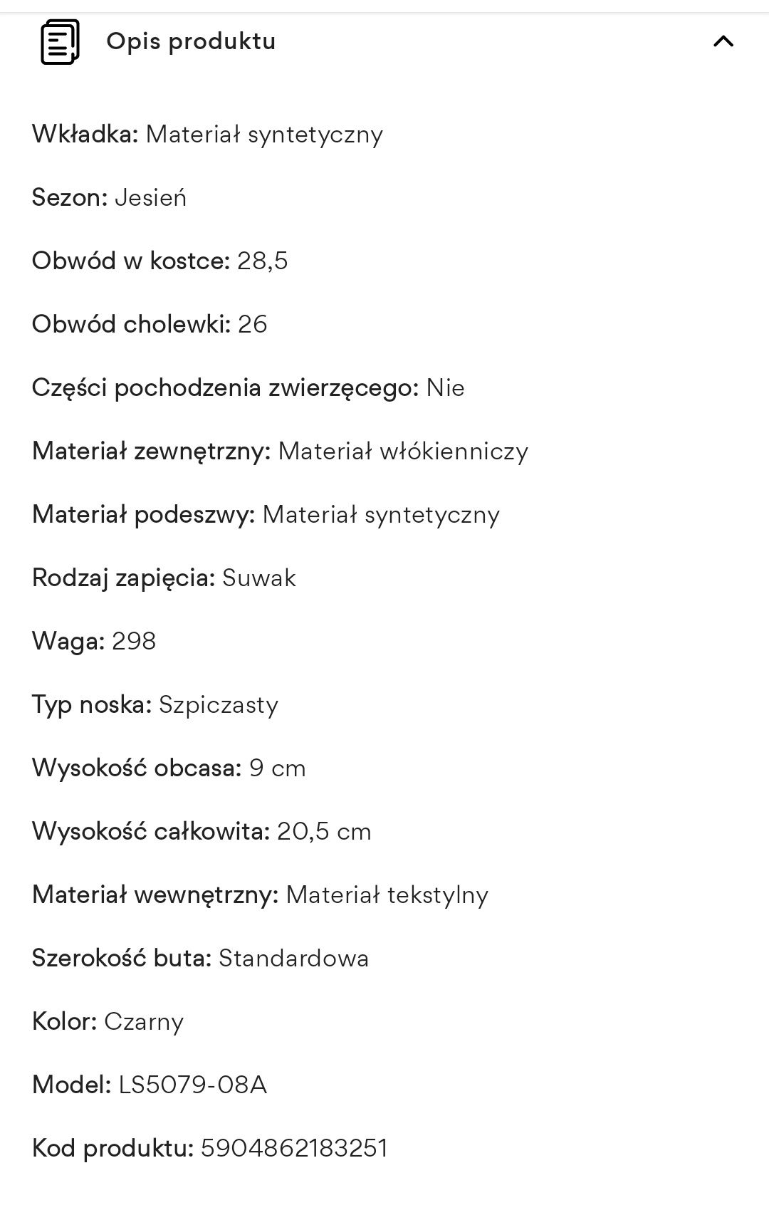 Czarne botki CCC