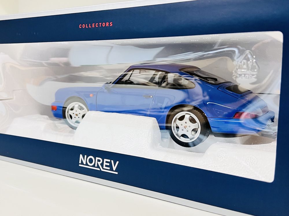 Porsche 911 964 Carrera 2 Norev 1/18 full open niebieski limit