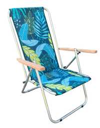Leżak Plażowy Ogrodowy, Krzesło Turystyczne 150 kg