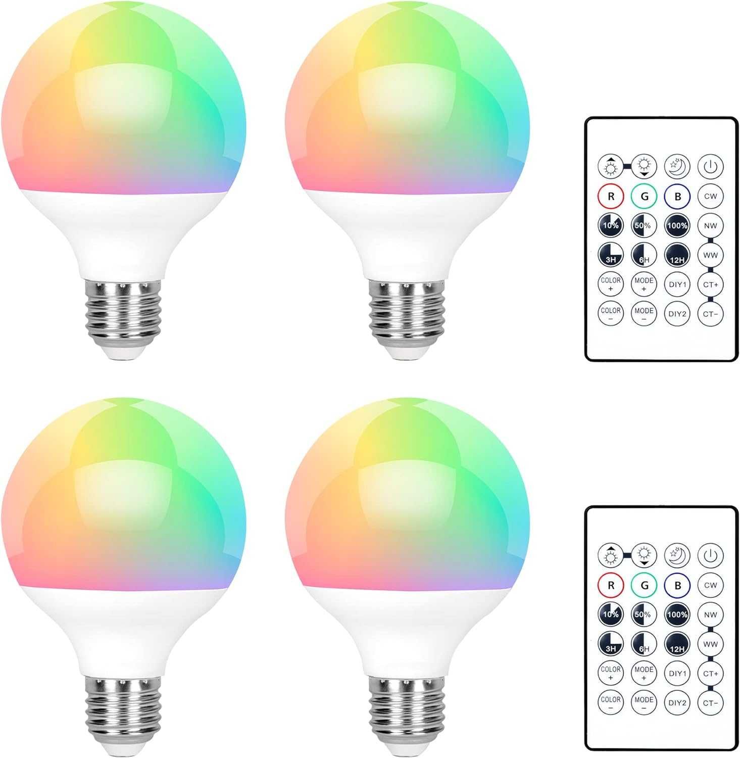 Z84 Żarówka LED RGB E27 9W 18 kolorów - 4szt