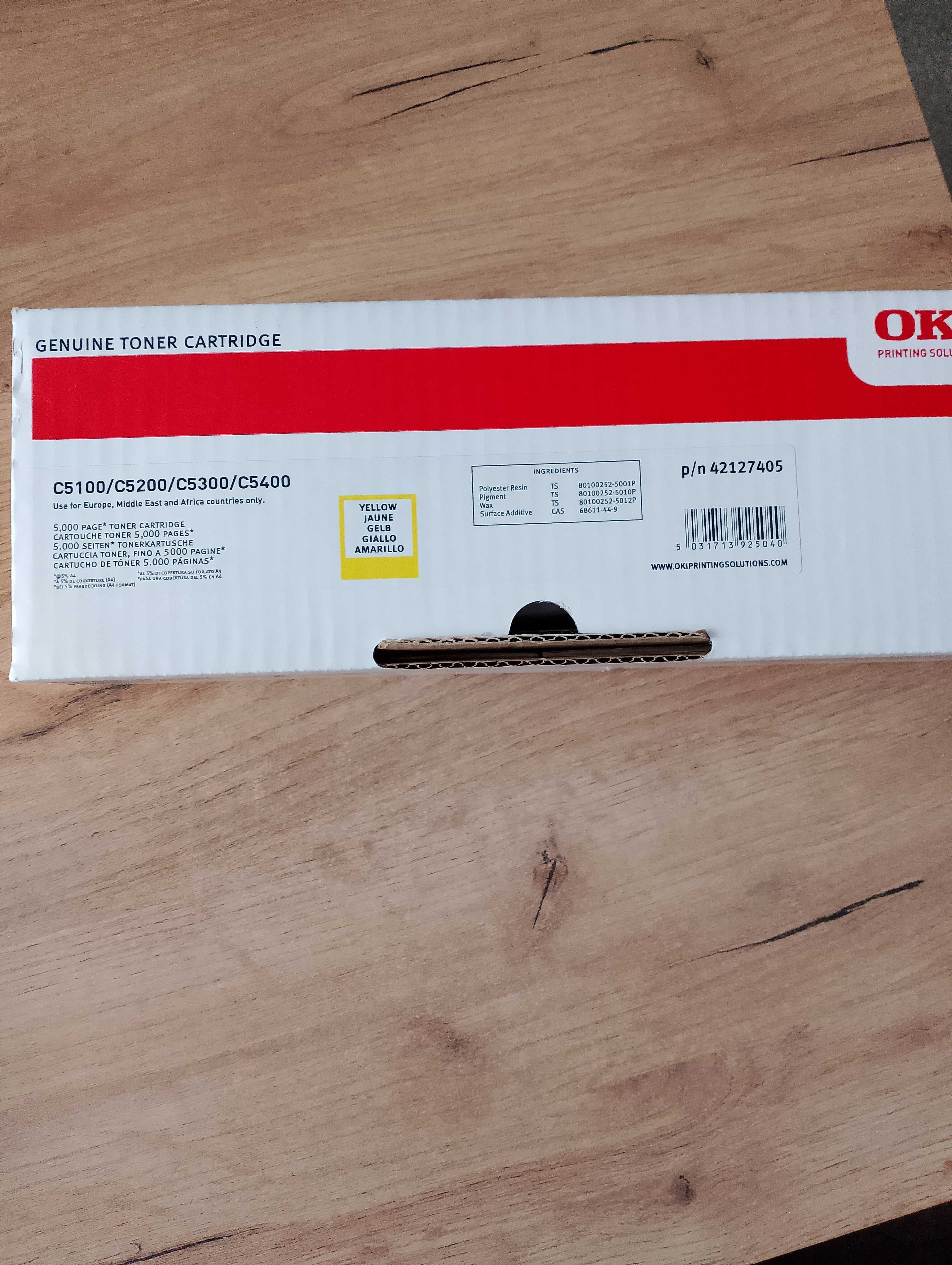 Toner oryginał OKI C5100 C5200 C5300 C5400 żółty