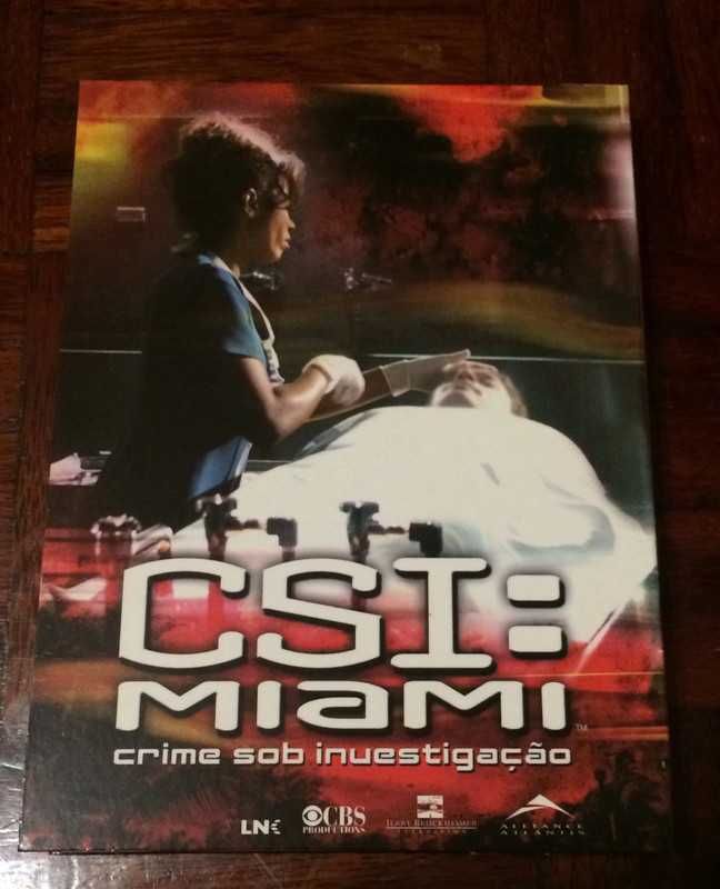 3 DVDs Csi: Miami. 
Crime sob investigação.