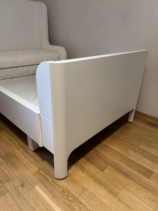 Łóżko dziecięce IKEA BUSUNGE białe 80x200 rozsuwane + MATERAC