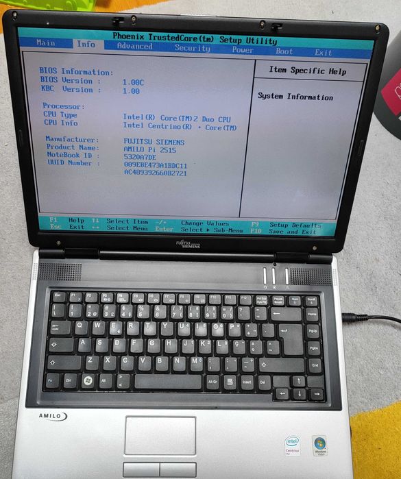 Portatil Fujitsu Siemens Amilo Pi 2515