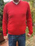 Sweter bawełniany casual Pietro Filipi w serek czerwony