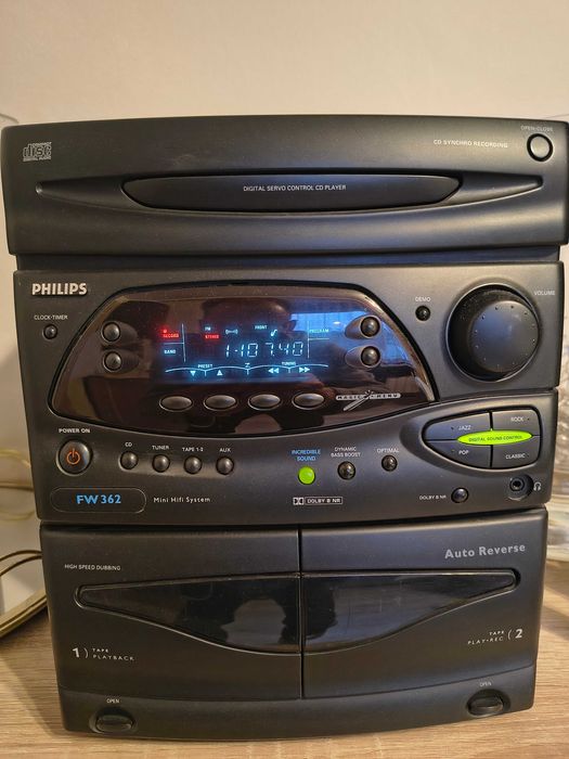 Wieża PHILIPS - kolumny JVS 40W/80(music) 8 ohm. Ładna. Czytaj opis.