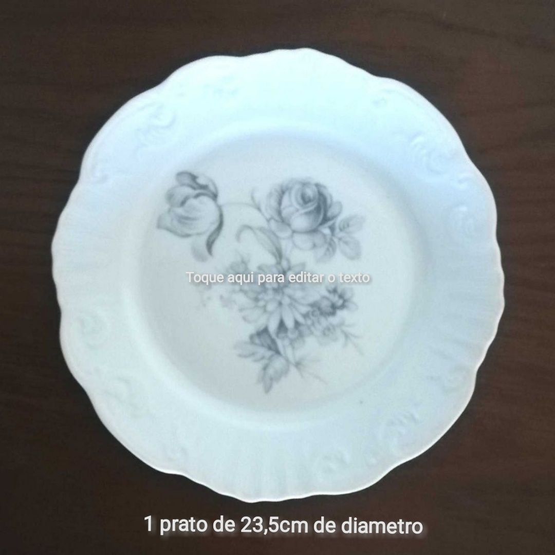 Conjunto de 8 pratos e 1 saladeira vintage