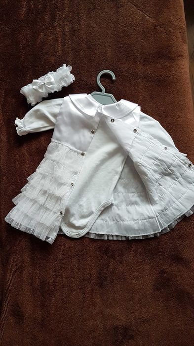 Sukienka do chrztu r. 68 dla niemowlaka