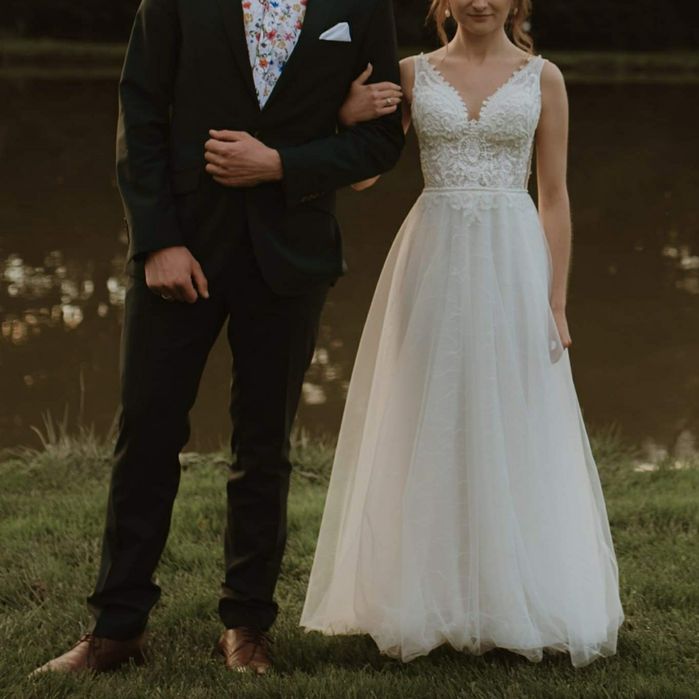 Wyjątkowa suknia ślubna XS / 155+9 cm - ZAPROPONUJ CENĘ < 3