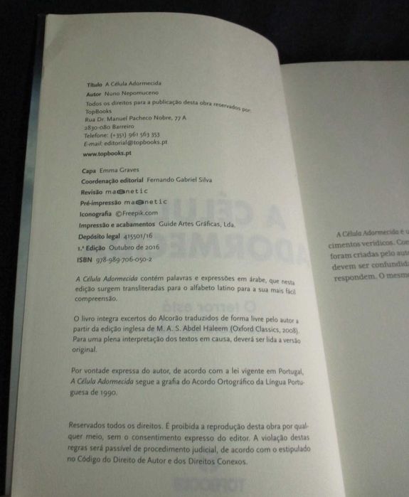 Livro A Célula Adormecida Nuno Nepomuceno