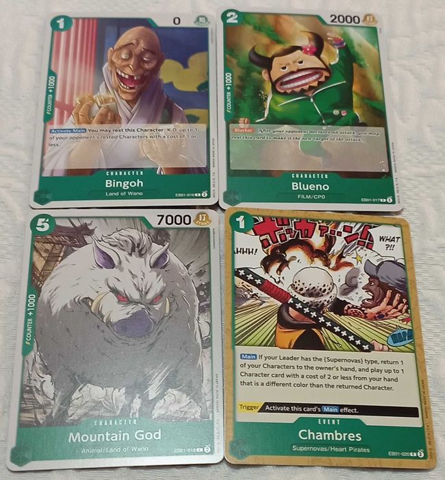 lote de 166 cartas one piece tcg EB01