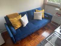 Sofa reclinavel de 3 lugares em veludo Sklum (Modelo Jehrd)