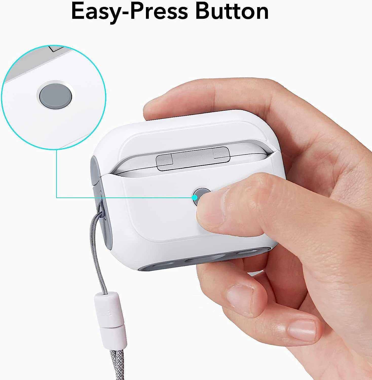 Белый чехол ESR Orbit Hybrid Чехол для AirPods Pro 2 2023/2022/2019