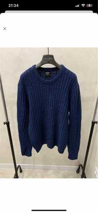 Синій вовняний светр джемпер Barbour чоловічий