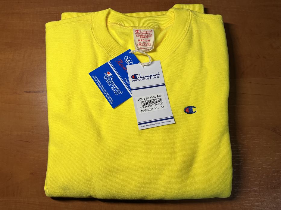 Bluza crewneck Champion Reverse Weave M nowa premium żółta
