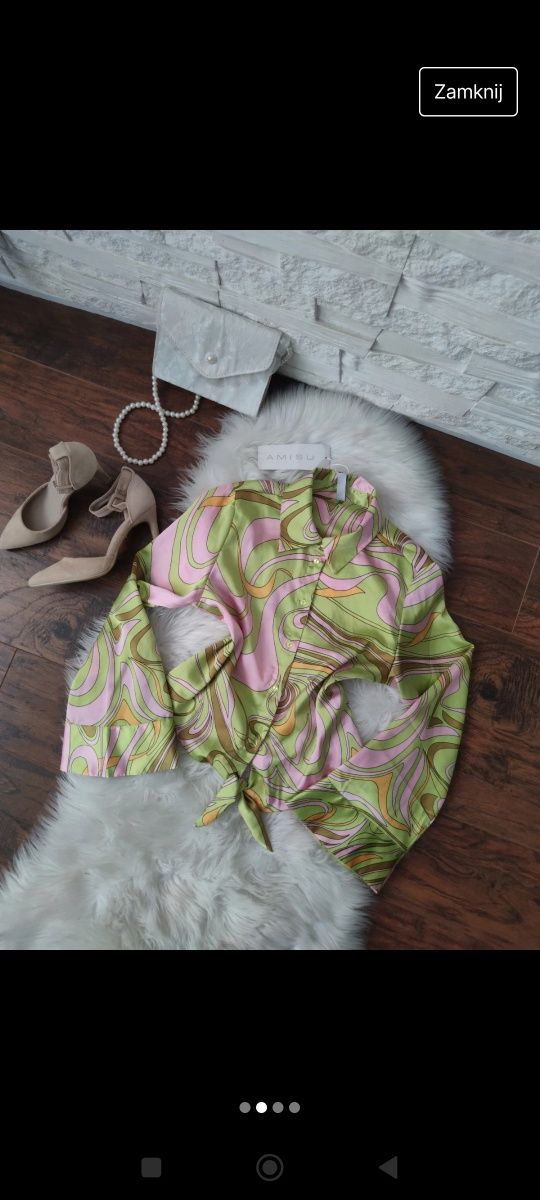 Amisu Koszula Boho wiązanie Bohemian rękawy
Rozmiar XS