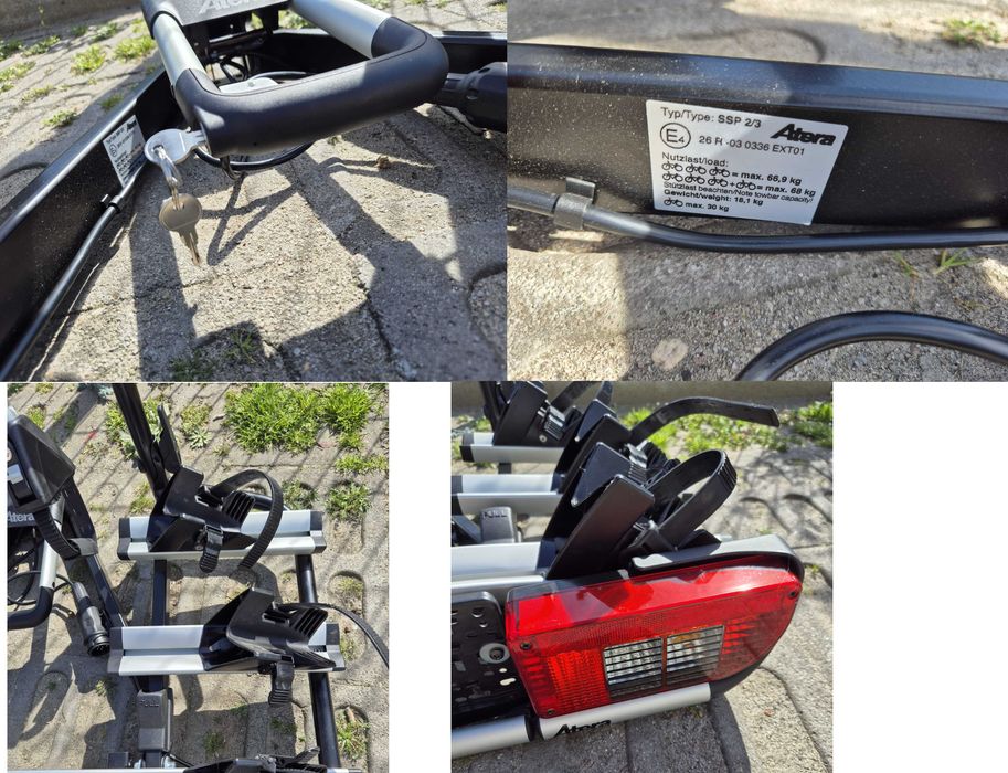 Bagażnik na hak na 3 4 rowery rowerowy ATERA  jak THULE  jak NOWY