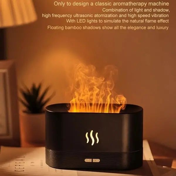 Ночник – увлажнитель воздуха с имитацией пламени Flame 3в1 для эфирног