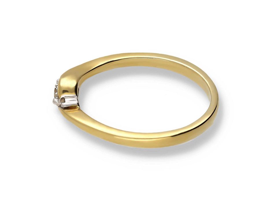 Złoty Pierścionek 585 14k brylanty 0.12ct RS0165