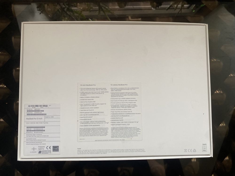 MacBook Pro 13, 2018, 512 GB, stan idealny, mało używany