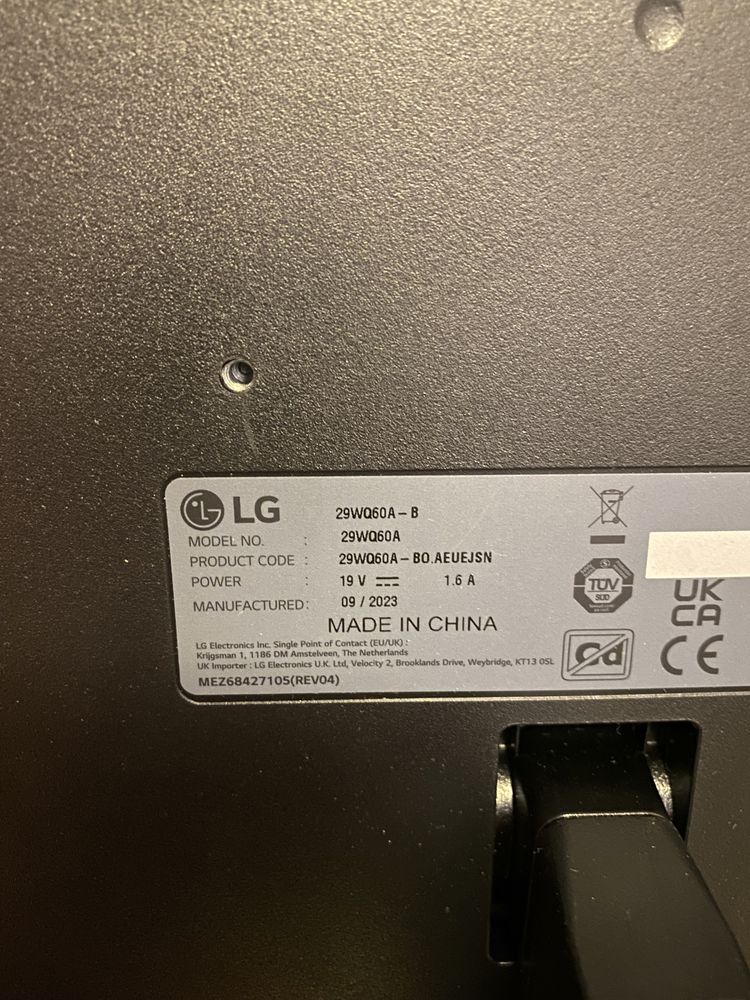 Nowy uszkodzony monitor LG Ultrawide 29WQ60A 21:9 29”