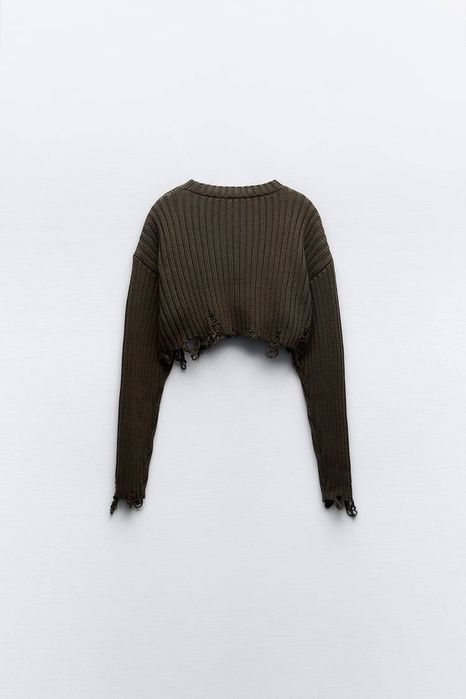 Светр Зара укорочений з потертостями/ Свитер Зара