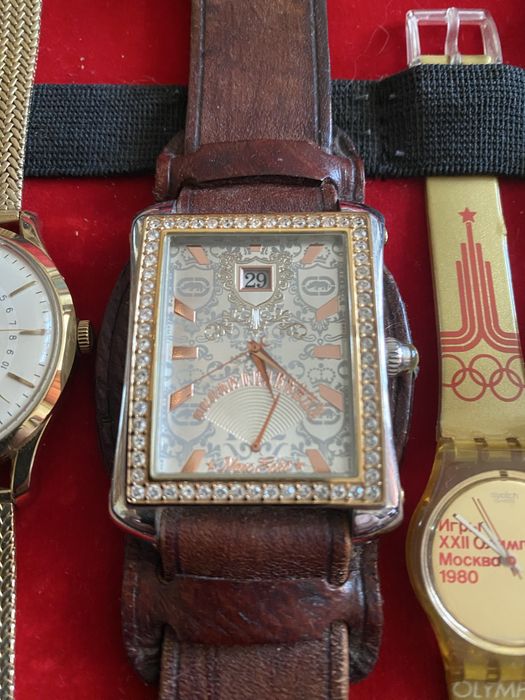 duży zegarek Marc Ecko „prostokąt” z retrogradem na customowym pasku