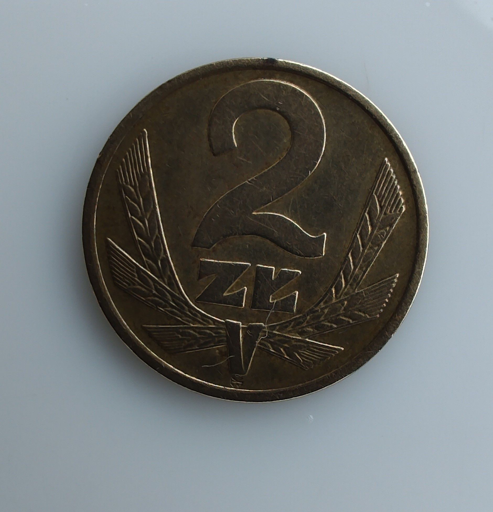 Moneta obiegowa 2 zł bez znaku mennicy 1977