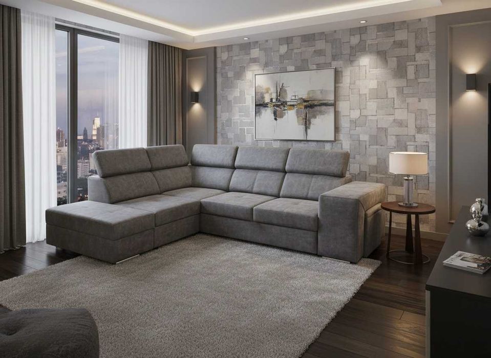 Rozkładany narożnik MALAGA z funkcją spania i pojemnikiem Dostawa