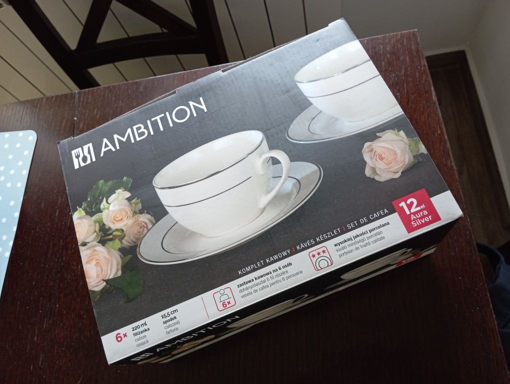 Ambition NOWY porcelanowy komplet kawowy idealny na prezenty