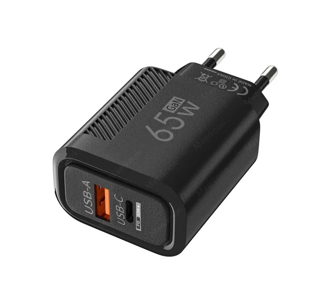 Ładowarka ścienna GaN z wtyczką USB C o mocy 65 W