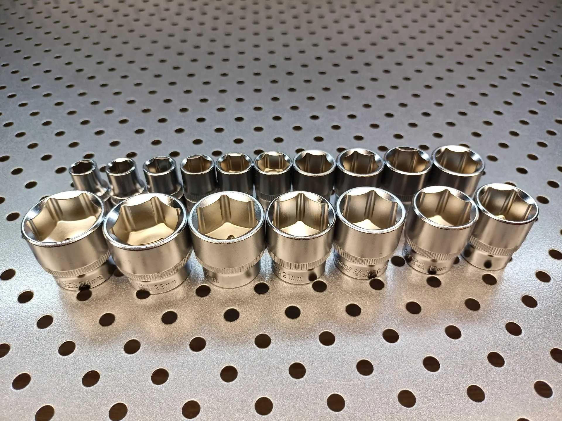 8-24 mm 3/8" Zestaw nasadek 6-kątnych 17-el. Cr-V nasadki 3/8"