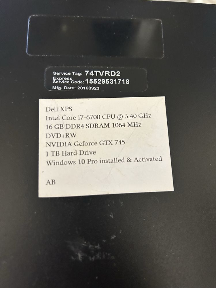 Компьютер Игровой Dell XPS 8900 i7-6700/32Gb DDR4/HDD 1Tb/GTX 745 4Gb