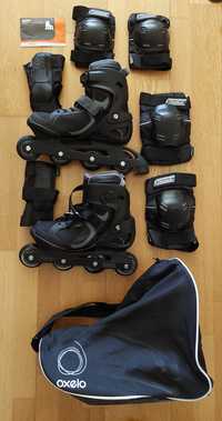 Kit completo Patins Linha Adulto (44) Oxelo ActiveFit.3 roda 76mm