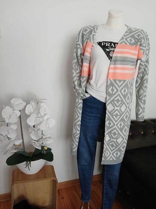 Nowy kardigan narzutka S M L piękne kolory mega model