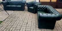 Komplet Chesterfield 3+2+1 skóra naturalna -promocja