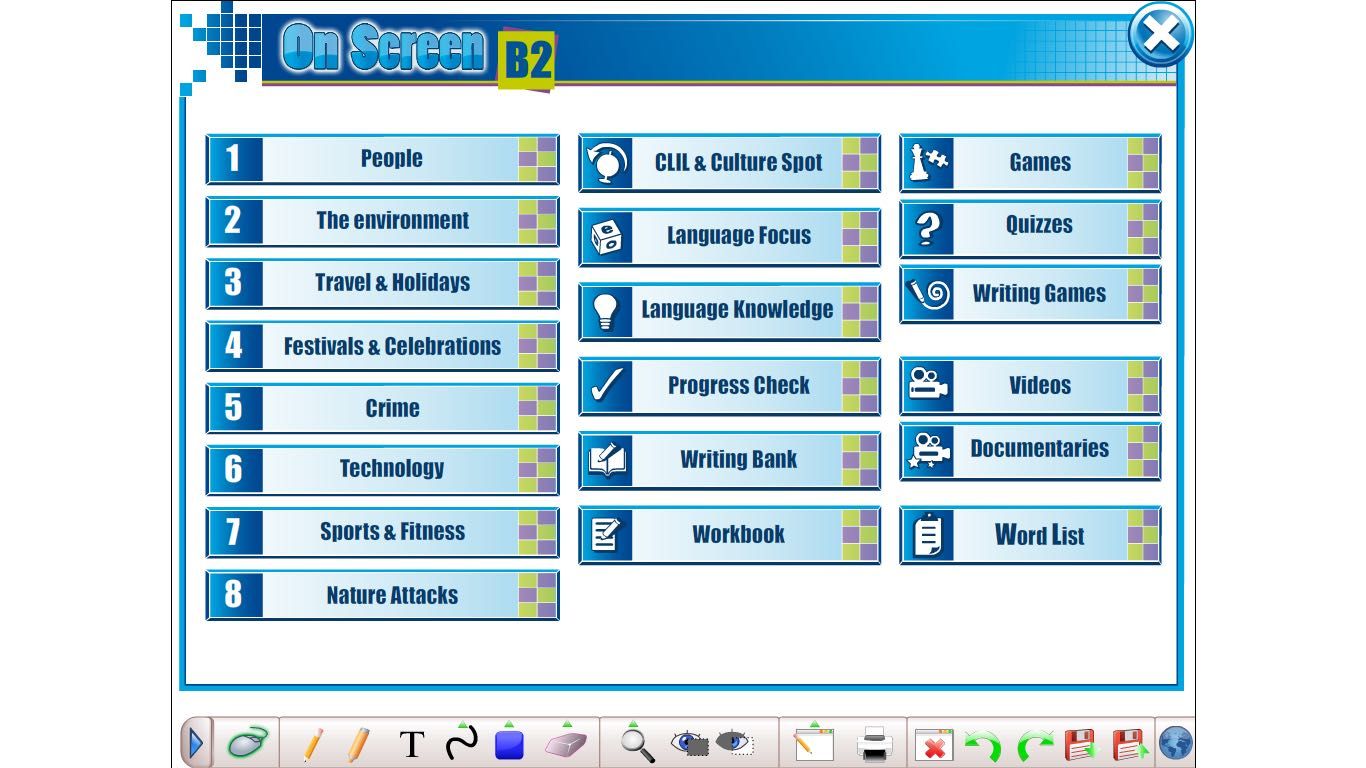 On Screen 1, 2, 3, B2+, C1, B1 , B1+ ,B2 ( IWB ) Інтерактивна програма