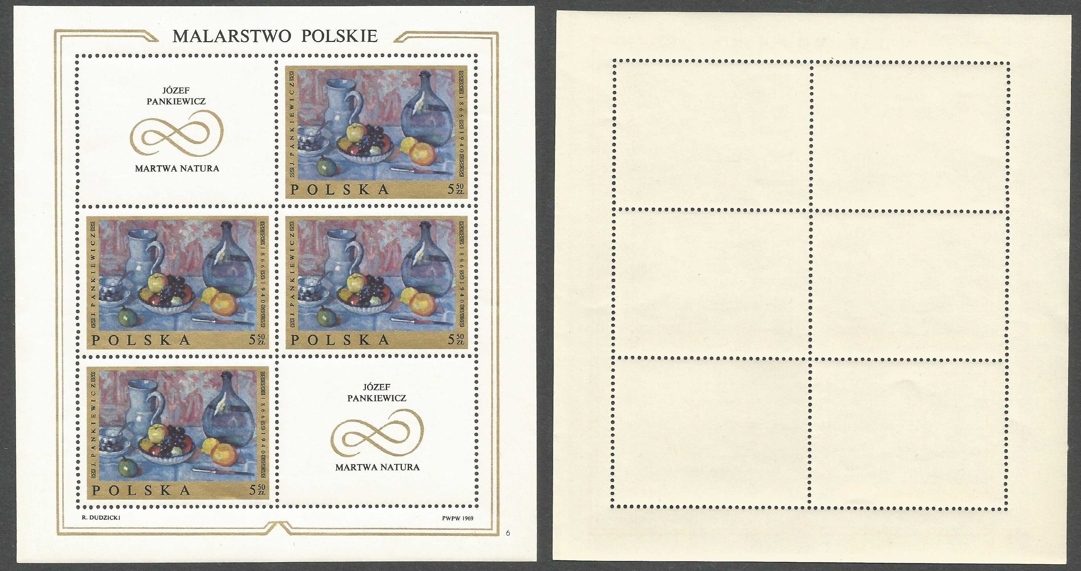 Malarstwo polskie II 1969r. Fi. 1794 – 1801 Blok 57 - 64 stan **