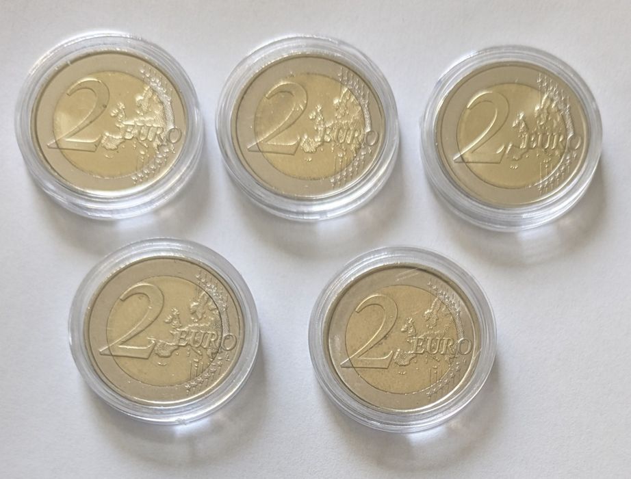 Lote 5 moedas comemorativas 2€